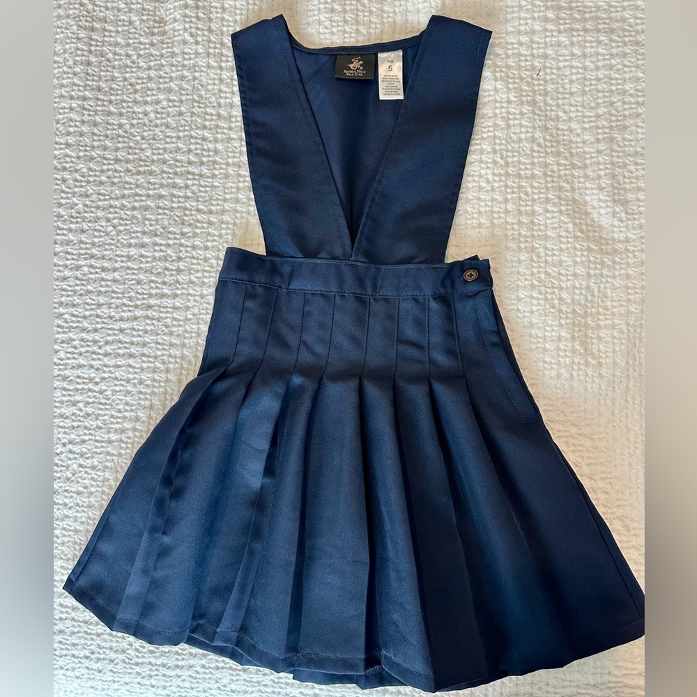 Beverly Hills Polo Club Navy Pleated Jumper Skirt for Kids
